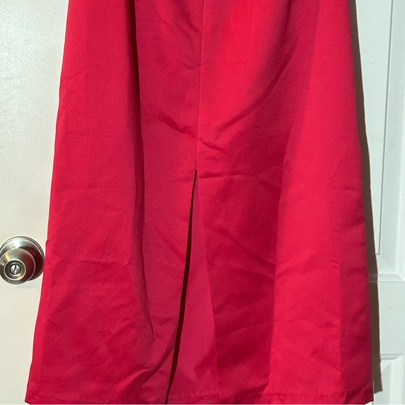 Hot pink tea length halter dress - Picture 3 of 4